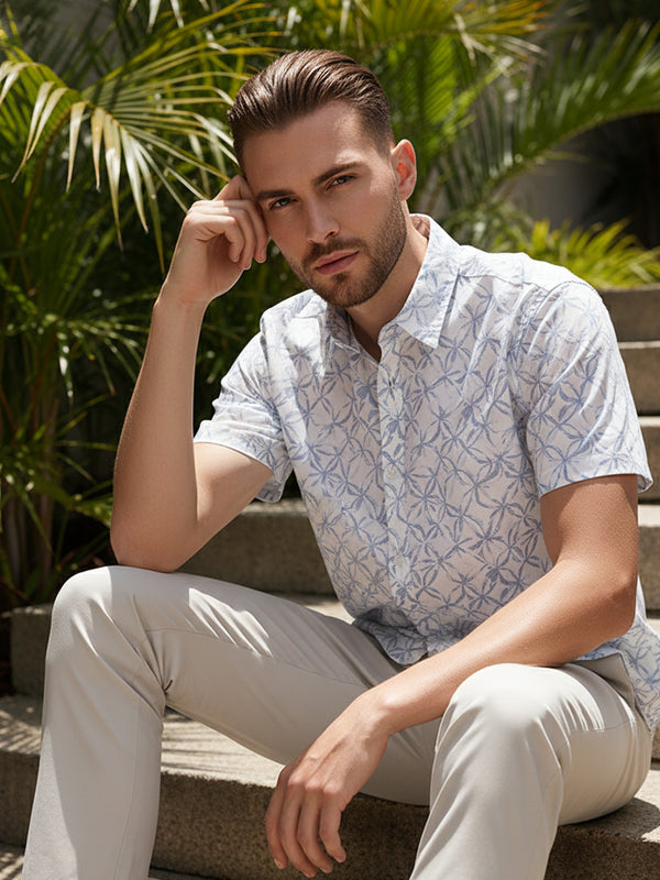 GAVYN R/FIT SHORT SLEEVE SHIRT (LIGHT BLUE)